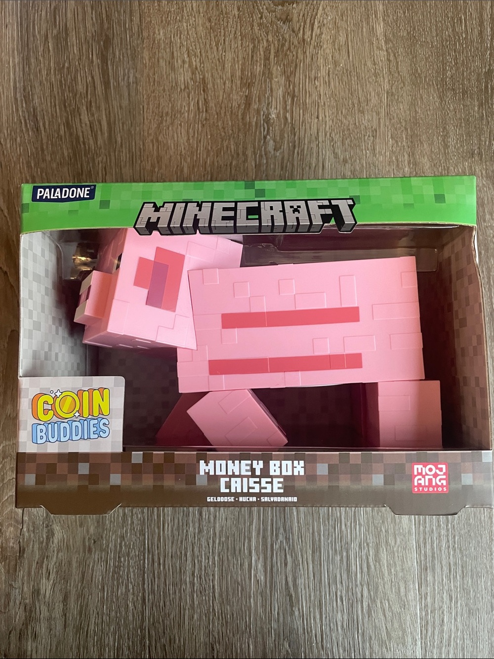 New Minecraft Pink Pig Coin Buddy Money Box Crisse Piggy Bank